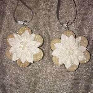 Poinsettia Wine Cork Ornaments (set of 2)